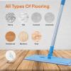 imageSuperio Miracle Mop Set Kitchen and Bath Cleaning Set with Velcro Mop Head Microfiber Mopping Pad with Telescopic Handle for Hardwood Floors Ceramic Vinyl Laminate Linoleum and MoreFull Mop