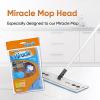 imageSuperio Miracle Mop Set Kitchen and Bath Cleaning Set with Velcro Mop Head Microfiber Mopping Pad with Telescopic Handle for Hardwood Floors Ceramic Vinyl Laminate Linoleum and More2 Refills