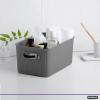 imageSuperio Ribbed Collection  Decorative Plastic Lidded Home Storage Bins Organizer Baskets Medium Grey 1 Pack  5 Liter Stackable Container Box for Organizing Closet Shelves Drawer ShelfMedium 5 Liter
