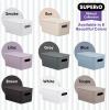 imageSuperio Ribbed Collection  Decorative Plastic Lidded Home Storage Bins Organizer Baskets Medium Grey 1 Pack  5 Liter Stackable Container Box for Organizing Closet Shelves Drawer ShelfMedium 5 Liter