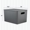 imageSuperio Ribbed Collection  Decorative Plastic Lidded Home Storage Bins Organizer Baskets Medium Grey 1 Pack  5 Liter Stackable Container Box for Organizing Closet Shelves Drawer ShelfXLarge 22 Liter