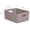 imageSuperio Ribbed Collection  Decorative Plastic Lidded Home Storage Bins Organizer Baskets XLarge Taupe 1 Pack  22 Liter Stackable Container Box for Organizing Closet Shelves Drawer ShelfLarge 15 Liter