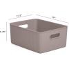 imageSuperio Ribbed Collection  Decorative Plastic Lidded Home Storage Bins Organizer Baskets XLarge Taupe 1 Pack  22 Liter Stackable Container Box for Organizing Closet Shelves Drawer ShelfLarge 15 Liter