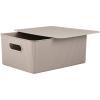 imageSuperio Ribbed Collection  Decorative Plastic Lidded Home Storage Bins Organizer Baskets XLarge Taupe 1 Pack  22 Liter Stackable Container Box for Organizing Closet Shelves Drawer ShelfLarge 15 Liter