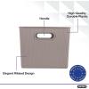 imageSuperio Ribbed Collection  Decorative Plastic Lidded Home Storage Bins Organizer Baskets XLarge Taupe 1 Pack  22 Liter Stackable Container Box for Organizing Closet Shelves Drawer ShelfXLarge 22 Liter