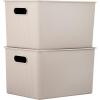 imageSuperio Ribbed Collection  Decorative Plastic Lidded Home Storage Bins Organizer Baskets XLarge Taupe 1 Pack  22 Liter Stackable Container Box for Organizing Closet Shelves Drawer ShelfXLarge 22 Liter