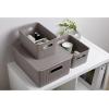 imageSuperio Ribbed Collection  Decorative Plastic Lidded Home Storage Bins Organizer Baskets XLarge Taupe 1 Pack  22 Liter Stackable Container Box for Organizing Closet Shelves Drawer ShelfLarge 15 Liter