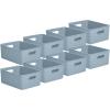 imageSuperio Ribbed Collection  Decorative Plastic Open Home Storage Bins Organizer Baskets XLarge Blue 2 Pack Container Boxes for Organizing Closet Shelves Drawer Shelf 22 Liter23 QuartBin  Large 15 Liter