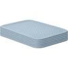 imageSuperio Ribbed Collection  Decorative Plastic Open Home Storage Bins Organizer Baskets XLarge Blue 2 Pack Container Boxes for Organizing Closet Shelves Drawer Shelf 22 Liter23 QuartLid  Medium 5 Liter