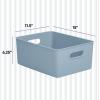imageSuperio Ribbed Collection  Decorative Plastic Open Home Storage Bins Organizer Baskets XLarge Blue 2 Pack Container Boxes for Organizing Closet Shelves Drawer Shelf 22 Liter23 QuartBin  Large 15 Liter