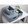 imageSuperio Ribbed Collection  Decorative Plastic Open Home Storage Bins Organizer Baskets XLarge Blue 2 Pack Container Boxes for Organizing Closet Shelves Drawer Shelf 22 Liter23 QuartBin with Lid Medium 5 Liter