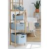 imageSuperio Ribbed Collection  Decorative Plastic Open Home Storage Bins Organizer Baskets XLarge Blue 2 Pack Container Boxes for Organizing Closet Shelves Drawer Shelf 22 Liter23 QuartBin with Lid Extra Large 22 Liter