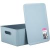 imageSuperio Ribbed Collection  Decorative Plastic Open Home Storage Bins Organizer Baskets XLarge Blue 2 Pack Container Boxes for Organizing Closet Shelves Drawer Shelf 22 Liter23 QuartBin with Lid Large 15 Liter