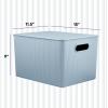 imageSuperio Ribbed Collection  Decorative Plastic Open Home Storage Bins Organizer Baskets XLarge Blue 2 Pack Container Boxes for Organizing Closet Shelves Drawer Shelf 22 Liter23 QuartBin with Lid Extra Large 22 Liter