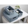 imageSuperio Ribbed Collection  Decorative Plastic Open Home Storage Bins Organizer Baskets XLarge Blue 2 Pack Container Boxes for Organizing Closet Shelves Drawer Shelf 22 Liter23 QuartBin with Lid Large 15 Liter
