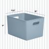 imageSuperio Ribbed Collection  Decorative Plastic Open Home Storage Bins Organizer Baskets XLarge Blue 2 Pack Container Boxes for Organizing Closet Shelves Drawer Shelf 22 Liter23 QuartBin  Extra Large 22 Liter