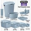 imageSuperio Ribbed Collection  Decorative Plastic Open Home Storage Bins Organizer Baskets XLarge Blue 2 Pack Container Boxes for Organizing Closet Shelves Drawer Shelf 22 Liter23 QuartBin with Lid Extra Large 22 Liter