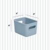 imageSuperio Ribbed Collection  Decorative Plastic Open Home Storage Bins Organizer Baskets XLarge Blue 2 Pack Container Boxes for Organizing Closet Shelves Drawer Shelf 22 Liter23 QuartBin  Small 15 Liter