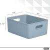 imageSuperio Ribbed Collection  Decorative Plastic Open Home Storage Bins Organizer Baskets XLarge Blue 2 Pack Container Boxes for Organizing Closet Shelves Drawer Shelf 22 Liter23 QuartBin with Lid Large 15 Liter