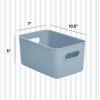 imageSuperio Ribbed Collection  Decorative Plastic Open Home Storage Bins Organizer Baskets XLarge Blue 2 Pack Container Boxes for Organizing Closet Shelves Drawer Shelf 22 Liter23 QuartBin  Medium 5 Liter