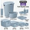 imageSuperio Ribbed Collection  Decorative Plastic Open Home Storage Bins Organizer Baskets XLarge Blue 2 Pack Container Boxes for Organizing Closet Shelves Drawer Shelf 22 Liter23 QuartBin with Lid Medium 5 Liter