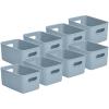 imageSuperio Ribbed Collection  Decorative Plastic Open Home Storage Bins Organizer Baskets XLarge Blue 2 Pack Container Boxes for Organizing Closet Shelves Drawer Shelf 22 Liter23 QuartBin  Medium 5 Liter