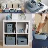 imageSuperio Ribbed Collection  Decorative Plastic Open Home Storage Bins Organizer Baskets XLarge Blue 2 Pack Container Boxes for Organizing Closet Shelves Drawer Shelf 22 Liter23 QuartBin with Lid Large 15 Liter