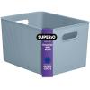 imageSuperio Ribbed Collection  Decorative Plastic Open Home Storage Bins Organizer Baskets XLarge Blue 2 Pack Container Boxes for Organizing Closet Shelves Drawer Shelf 22 Liter23 QuartBin  Extra Large 22 Liter