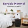imageCorner Laundry Hamper Basket with Lid 50 Liter  Brown Wicker Hamper Durable Lightweight Bin with Cutout Handles  Storage Dirty Cloths Curved Shape Design Fits Bathroom Door Closet By Superio