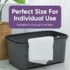 imageDesigned Laundry Basket Plastic 2 Pack Storage Hamper Basket Brown Cloths Basket Organizer with Cutout Handles Space Saving for Laundry Room Bedroom Bathroom Wicker Design 50 LiterGrey