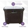 imageDesigned Laundry Basket Plastic 2 Pack Storage Hamper Basket Brown Cloths Basket Organizer with Cutout Handles Space Saving for Laundry Room Bedroom Bathroom Wicker Design 50 LiterBrown