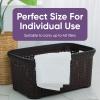 imageDesigned Laundry Basket Plastic 2 Pack Storage Hamper Basket Brown Cloths Basket Organizer with Cutout Handles Space Saving for Laundry Room Bedroom Bathroom Wicker Design 50 LiterBrown