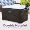 imageDesigned Laundry Basket Plastic 2 Pack Storage Hamper Basket Brown Cloths Basket Organizer with Cutout Handles Space Saving for Laundry Room Bedroom Bathroom Wicker Design 50 LiterBrown