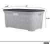imageDesigned Laundry Basket Plastic 2 Pack Storage Hamper Basket Brown Cloths Basket Organizer with Cutout Handles Space Saving for Laundry Room Bedroom Bathroom Wicker Design 50 LiterWhite Smoke