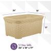 imageDesigned Laundry Basket Plastic 2 Pack Storage Hamper Basket Brown Cloths Basket Organizer with Cutout Handles Space Saving for Laundry Room Bedroom Bathroom Wicker Design 50 LiterBeige