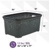 imageDesigned Laundry Basket Plastic 2 Pack Storage Hamper Basket Brown Cloths Basket Organizer with Cutout Handles Space Saving for Laundry Room Bedroom Bathroom Wicker Design 50 LiterGrey