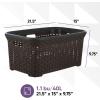 imageDesigned Laundry Basket Plastic 2 Pack Storage Hamper Basket Brown Cloths Basket Organizer with Cutout Handles Space Saving for Laundry Room Bedroom Bathroom Wicker Design 50 LiterBrown