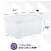 imageDesigned Laundry Basket Plastic 2 Pack Storage Hamper Basket Brown Cloths Basket Organizer with Cutout Handles Space Saving for Laundry Room Bedroom Bathroom Wicker Design 50 LiterWhite