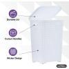 imagePlastic Laundry Hamper with Lid Laundry Hamper Basket White Smoke 2 Pack Tall Cloths Hamper Organizer with Cutout Handles Space Saving for Laundry Room Bedroom Bathroom Wicker Design 60 LiterWhite