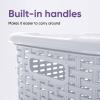 imagePlastic Laundry Hamper with Lid Laundry Hamper Basket White Smoke 2 Pack Tall Cloths Hamper Organizer with Cutout Handles Space Saving for Laundry Room Bedroom Bathroom Wicker Design 60 LiterWhite Smoke