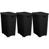 imagePlastic Laundry Hamper with Lid Laundry Hamper Basket White Smoke 2 Pack Tall Cloths Hamper Organizer with Cutout Handles Space Saving for Laundry Room Bedroom Bathroom Wicker Design 60 LiterBlack