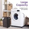 imagePlastic Laundry Hamper with Lid Laundry Hamper Basket White Smoke 2 Pack Tall Cloths Hamper Organizer with Cutout Handles Space Saving for Laundry Room Bedroom Bathroom Wicker Design 60 LiterBrown