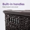 imagePlastic Laundry Hamper with Lid Laundry Hamper Basket White Smoke 2 Pack Tall Cloths Hamper Organizer with Cutout Handles Space Saving for Laundry Room Bedroom Bathroom Wicker Design 60 LiterBrown