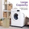 imagePlastic Laundry Hamper with Lid Laundry Hamper Basket White Smoke 2 Pack Tall Cloths Hamper Organizer with Cutout Handles Space Saving for Laundry Room Bedroom Bathroom Wicker Design 60 LiterBeige