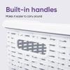 imagePlastic Laundry Hamper with Lid Laundry Hamper Basket White Smoke 2 Pack Tall Cloths Hamper Organizer with Cutout Handles Space Saving for Laundry Room Bedroom Bathroom Wicker Design 60 LiterWhite