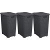 imagePlastic Laundry Hamper with Lid Laundry Hamper Basket White Smoke 2 Pack Tall Cloths Hamper Organizer with Cutout Handles Space Saving for Laundry Room Bedroom Bathroom Wicker Design 60 LiterGrey