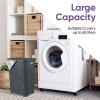 imagePlastic Laundry Hamper with Lid Laundry Hamper Basket White Smoke 2 Pack Tall Cloths Hamper Organizer with Cutout Handles Space Saving for Laundry Room Bedroom Bathroom Wicker Design 60 LiterGray