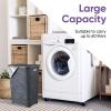 imagePlastic Laundry Hamper with Lid Laundry Hamper Basket White Smoke 2 Pack Tall Cloths Hamper Organizer with Cutout Handles Space Saving for Laundry Room Bedroom Bathroom Wicker Design 60 LiterGrey