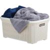 imageSuperio Laundry Basket knit Style Storage Hamper Basket with Cutout Handles 40 Liter White Easy Storage Dirty Clothes in Laundry Room Bathroom or BedroomCream