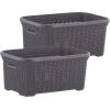 imageSuperio Laundry Basket knit Style Storage Hamper Basket with Cutout Handles 40 Liter White Easy Storage Dirty Clothes in Laundry Room Bathroom or BedroomPurple